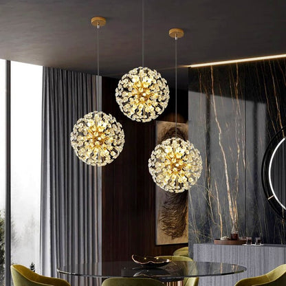 Lustre en cristal LED avec télécommande