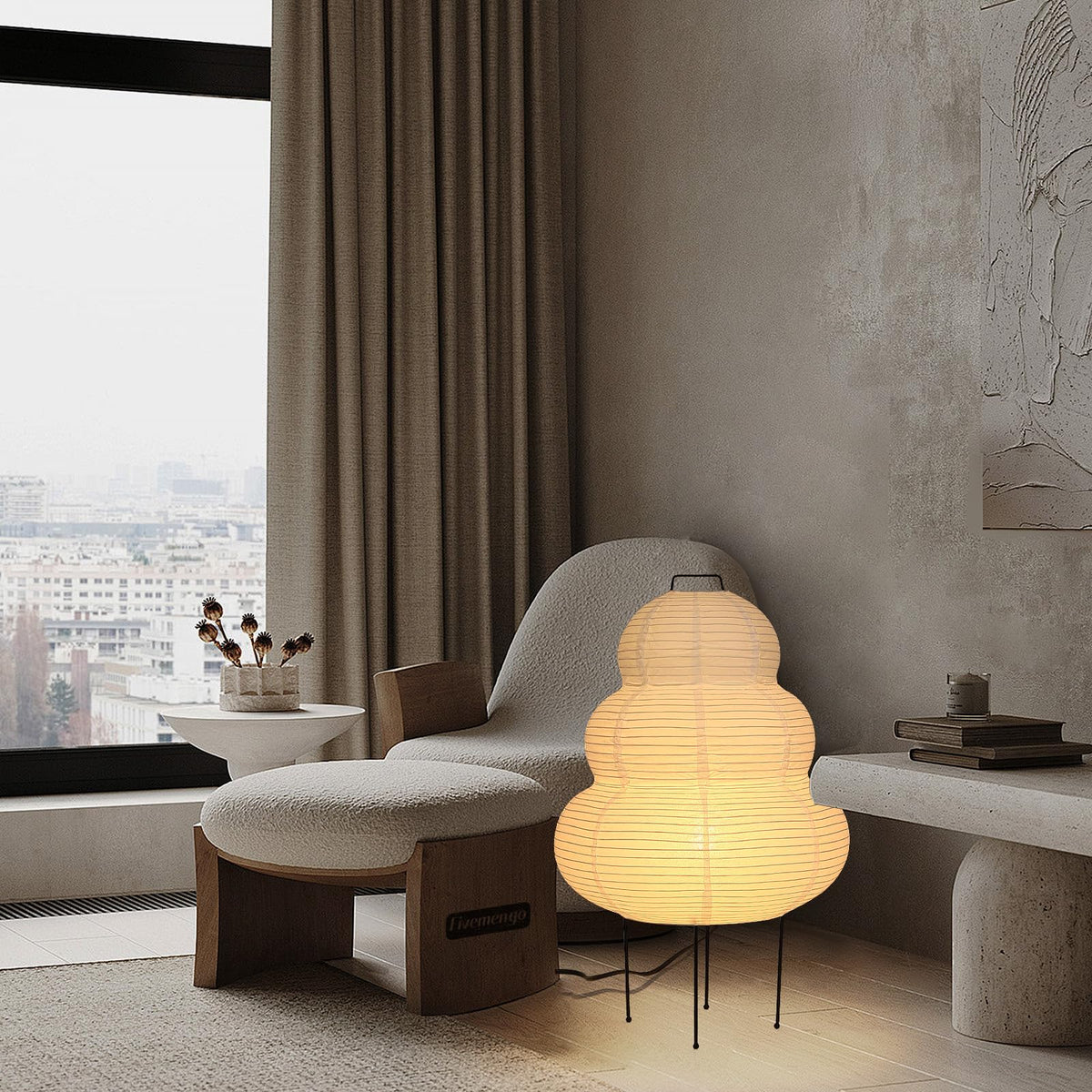 Rice paper floor lamp