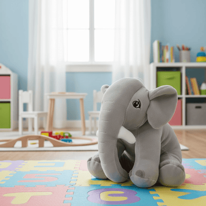 Plush elephant with a suction cup, 20 cm
