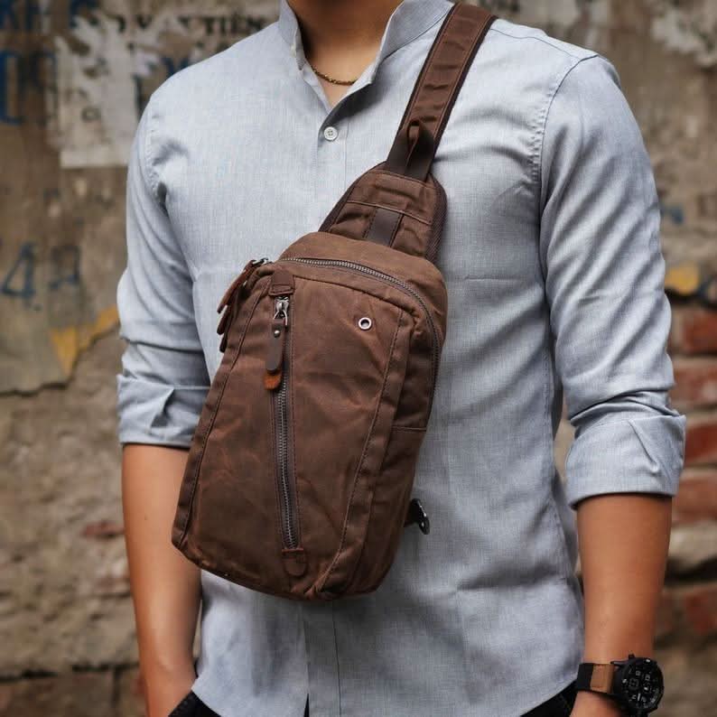 Sac à dos sling en toile canvas
