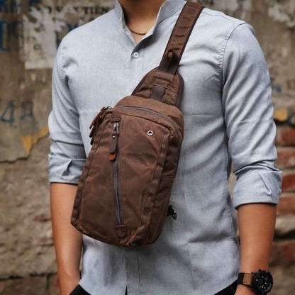 Sac à dos sling en toile canvas