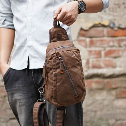 Sac à dos sling en toile canvas