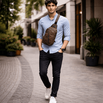 Sac à dos sling en toile canvas