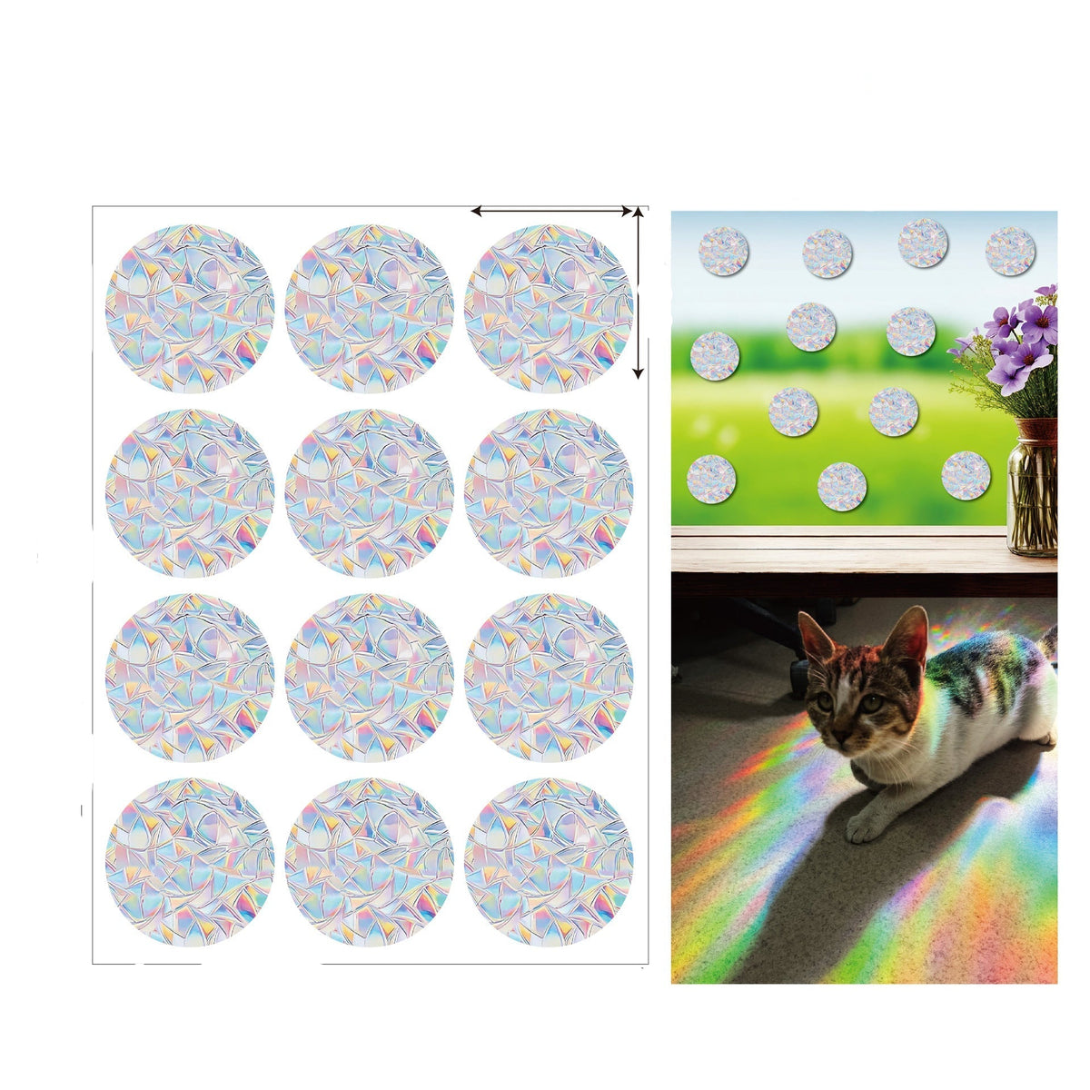 Autocollants de fenêtre holographiques