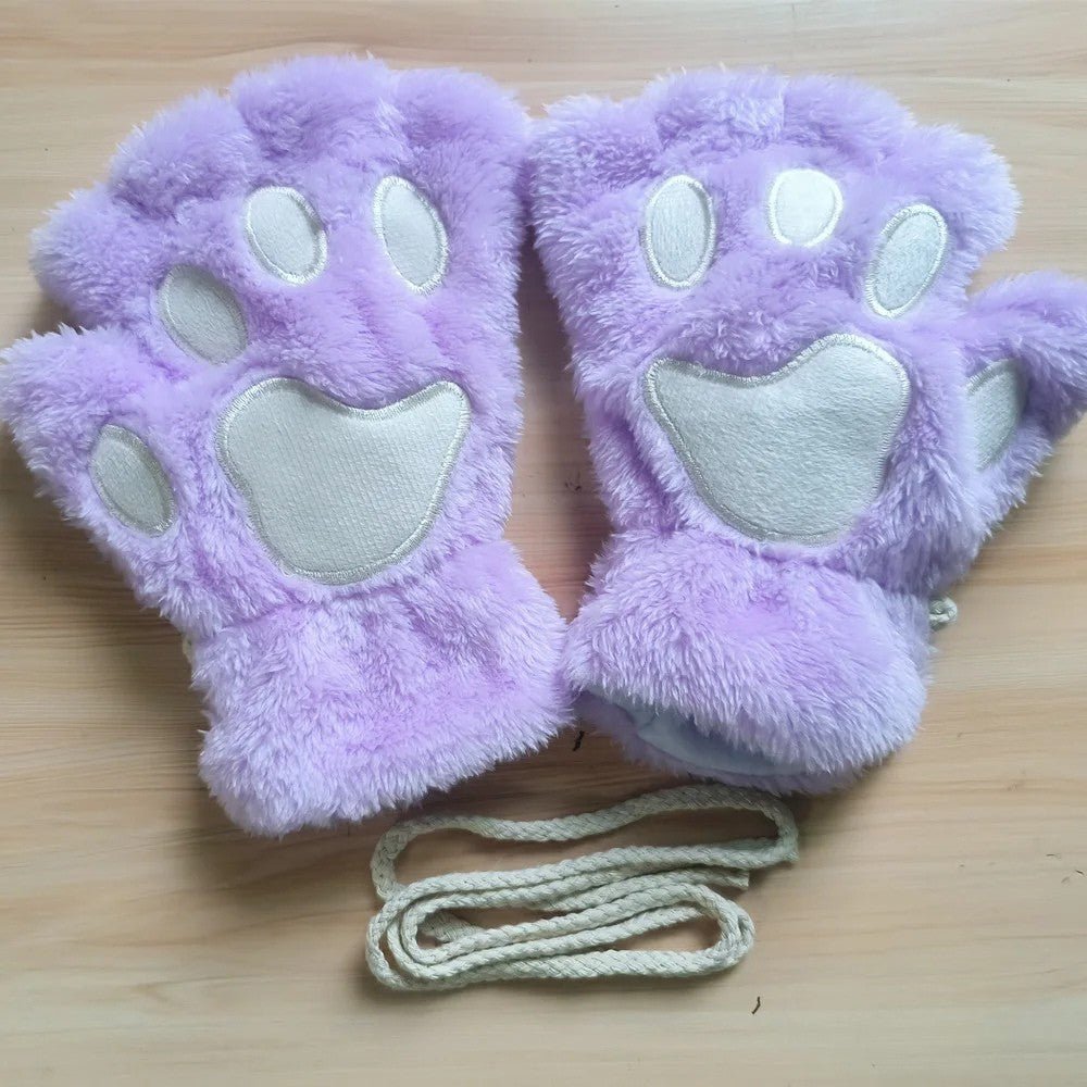 Winter cat paw gloves