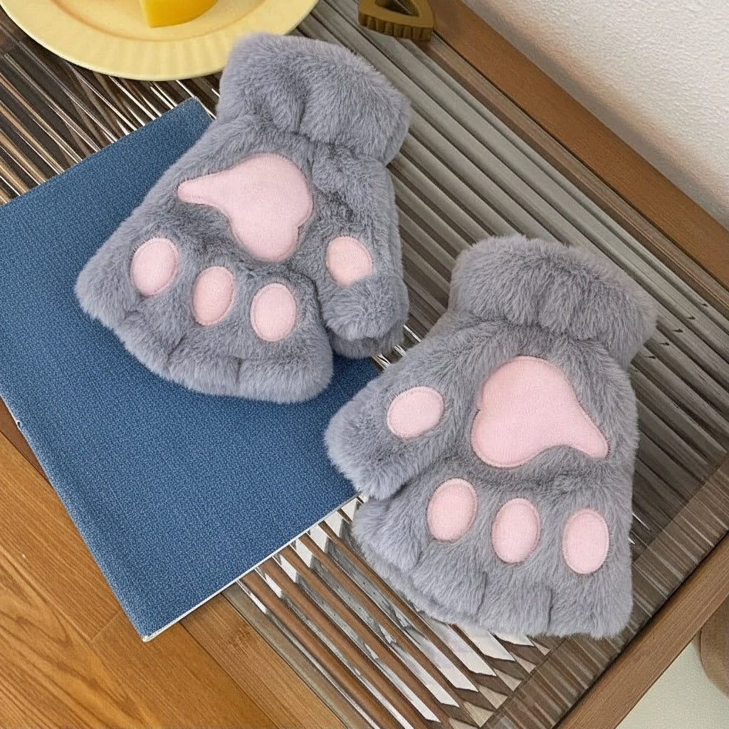 Winter cat paw gloves