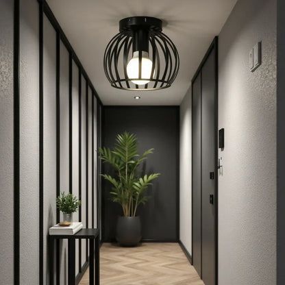 Lampa sufitowa ażurowa czarna