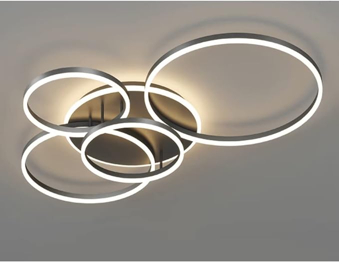 Lampa sufitowa LED z pierścieniami i pilotem