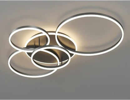 Lampa sufitowa LED z pierścieniami i pilotem