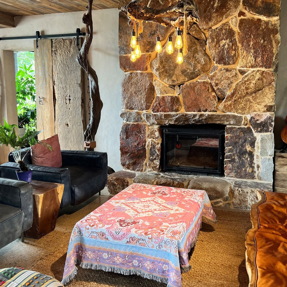 Boho blanket with fringes