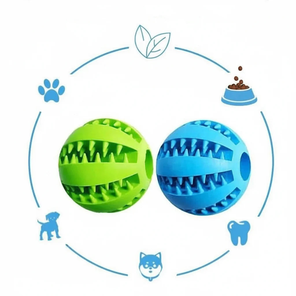Dog ball with treat dispenser function
