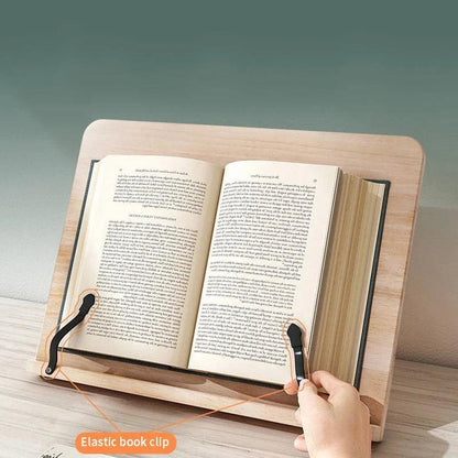 Wooden book and tablet stand