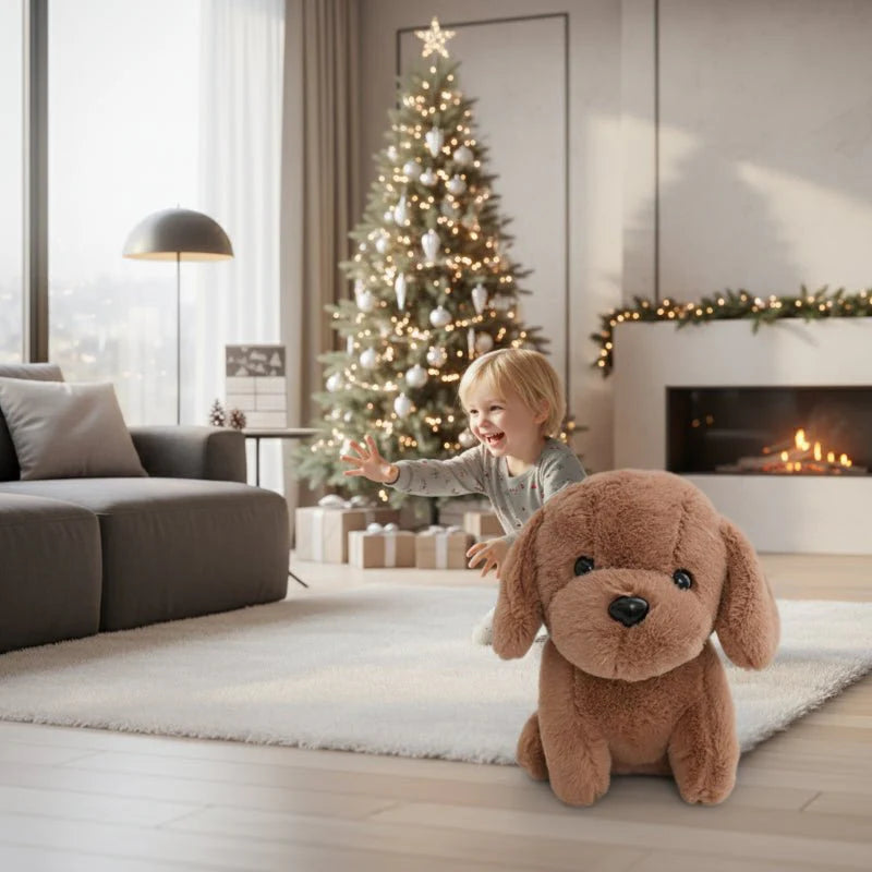 Porte-clés mini chien en peluche 12 cm