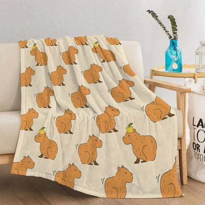 Couverture en flanelle avec capybara
