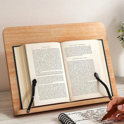 Wooden book and tablet stand