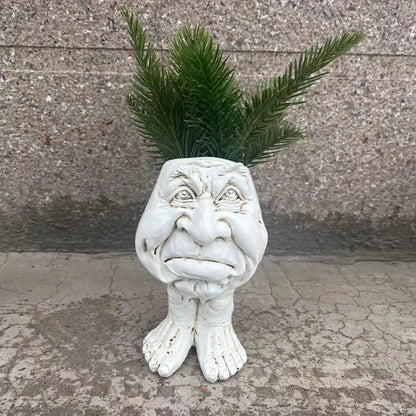 Pot avec motif de visage, 15 cm