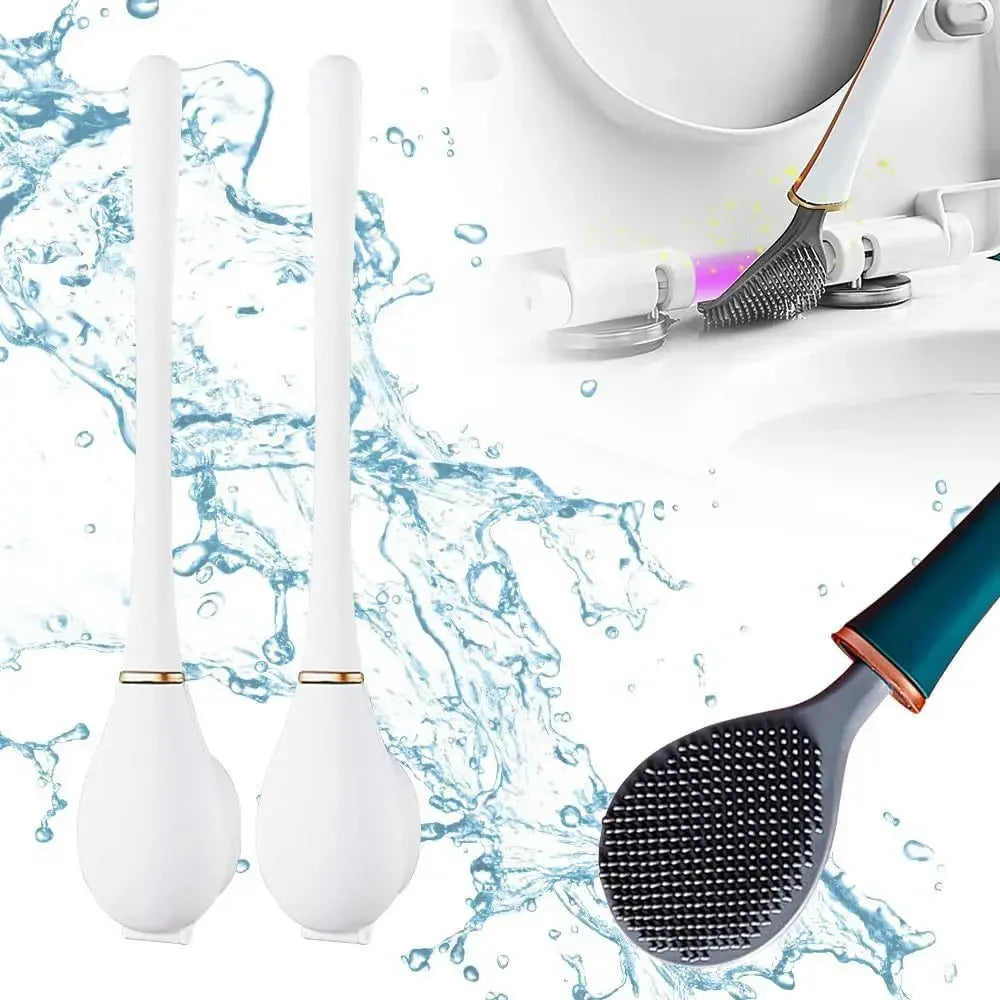 Silicone toilet brush with holder