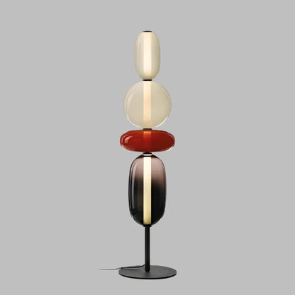 Floor lamp with colorful glass elements