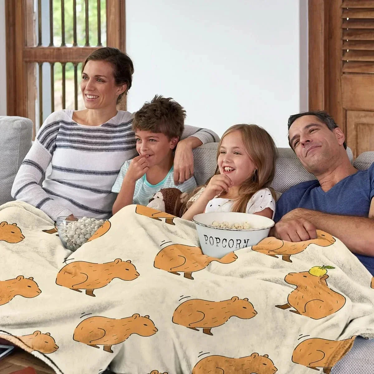 Couverture en flanelle avec capybara