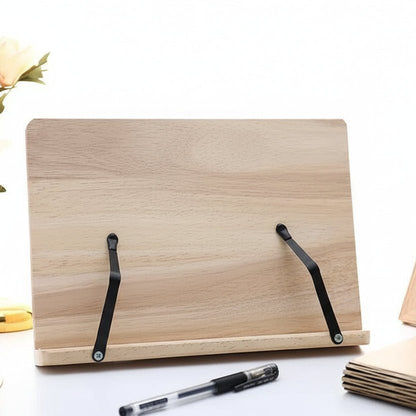 Wooden book and tablet stand