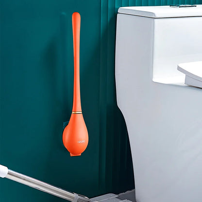 Silicone toilet brush with holder