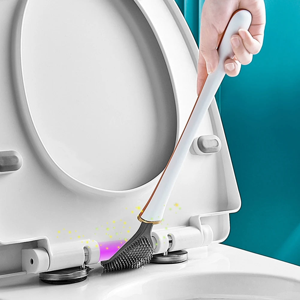 Silicone toilet brush with holder