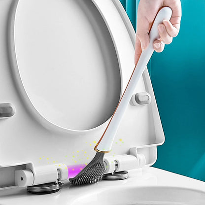 Silicone toilet brush with holder