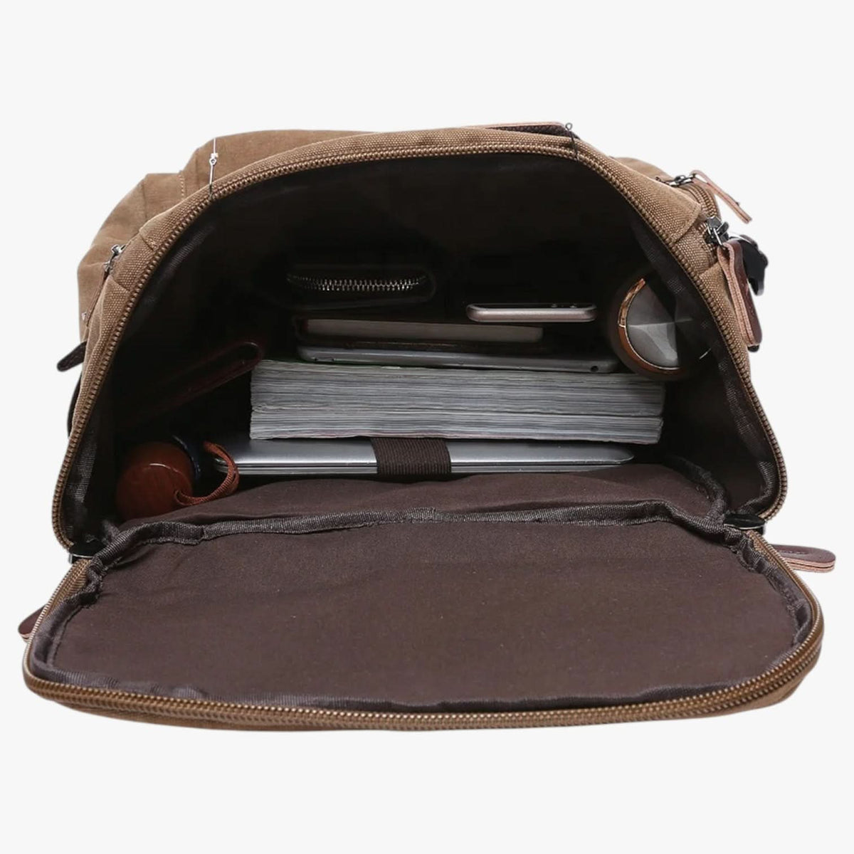 Expandable canvas backpack