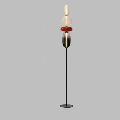 Floor lamp with colorful glass elements