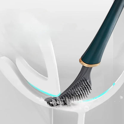 Silicone toilet brush with holder