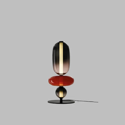 Floor lamp with colorful glass elements