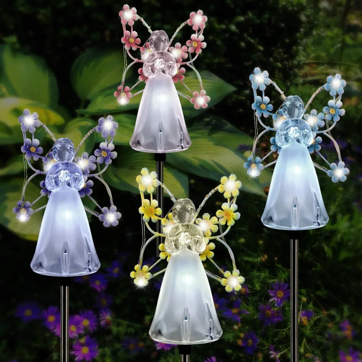 Solar garden lamp with wings