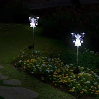 Solar garden lamp with wings