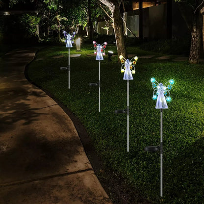Solar garden lamp with wings