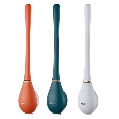 Silicone toilet brush with holder