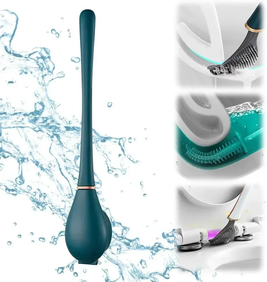 Silicone toilet brush with holder