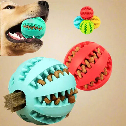 Dog ball with treat dispenser function