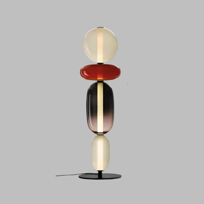 Floor lamp with colorful glass elements