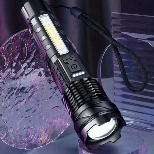Latarka LED z funkcją zoom i USB
