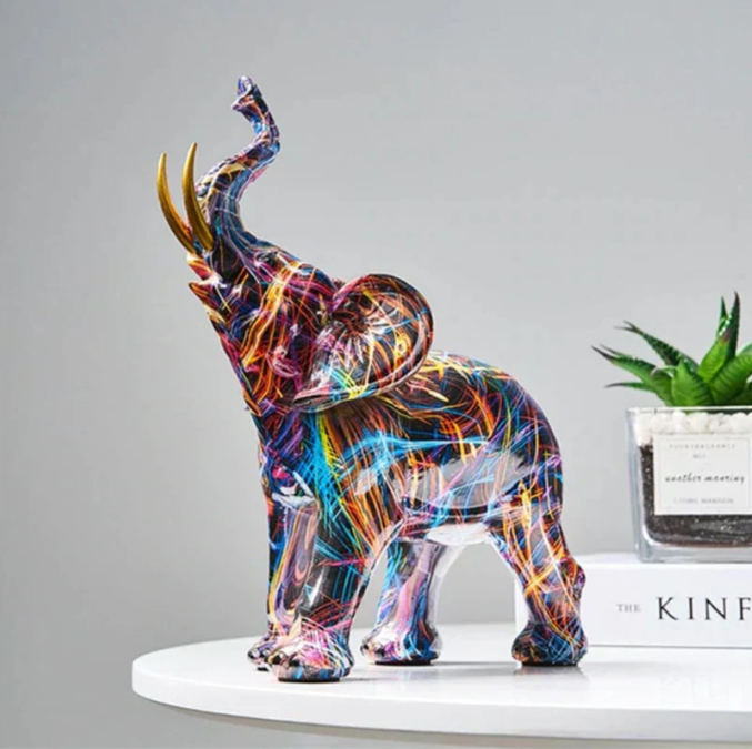 Figurine d’éléphant colorée
