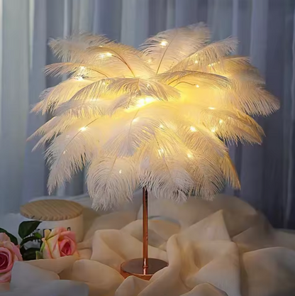 Stolní lampa s LED peřím