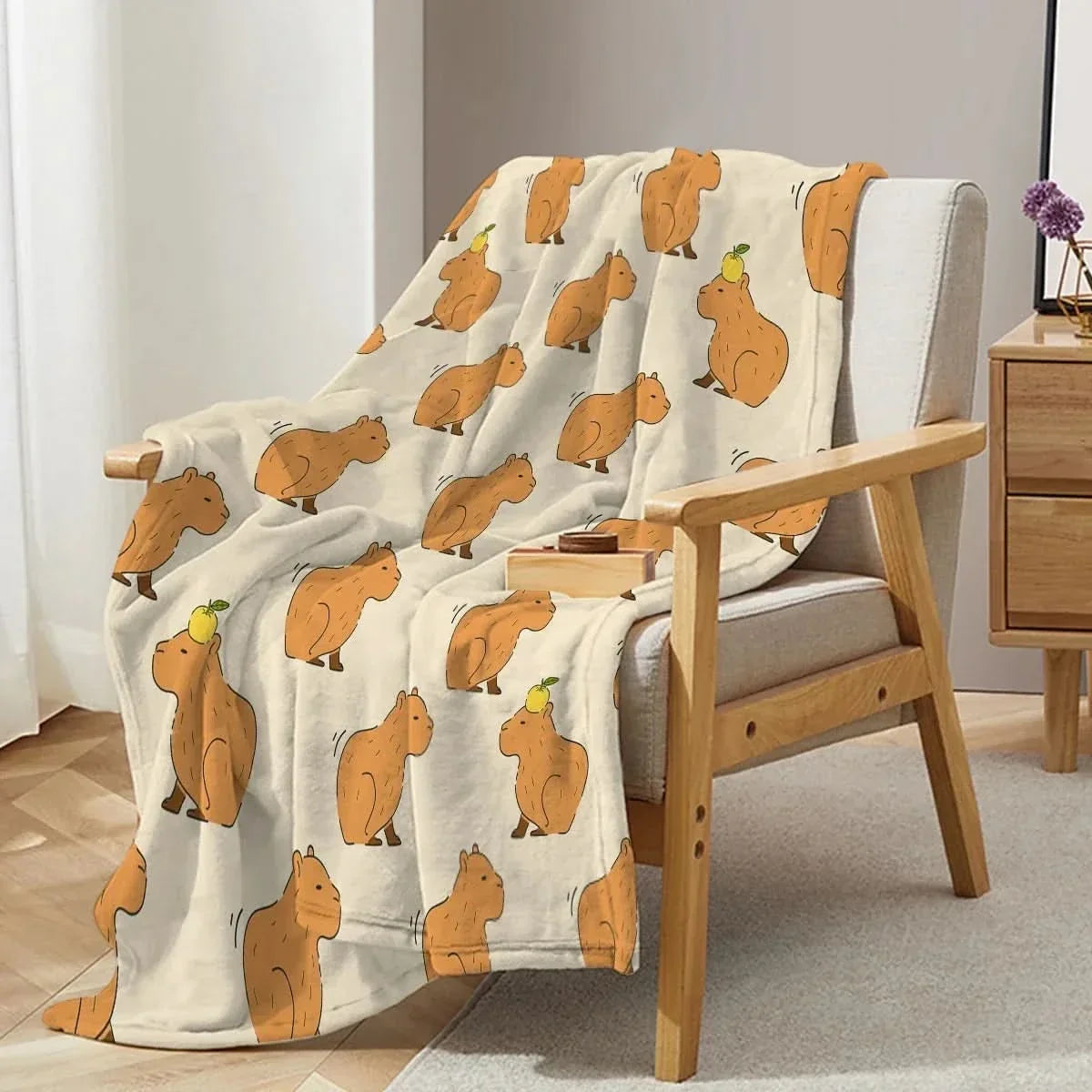 Couverture en flanelle avec capybara