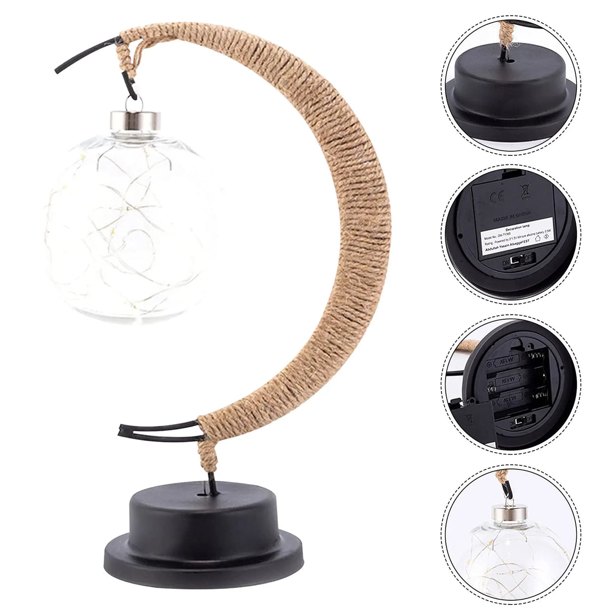 LED lampa ve tvaru měsíce na baterie