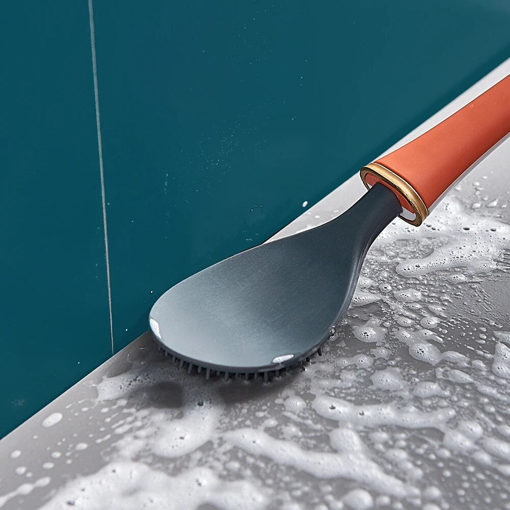 Silicone toilet brush with holder