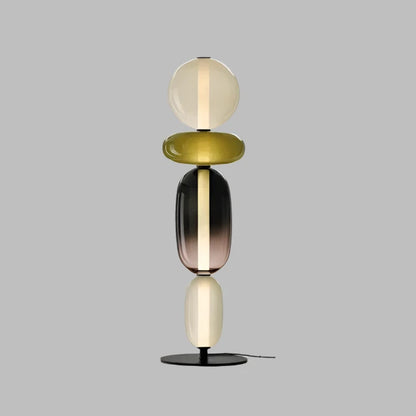 Floor lamp with colorful glass elements