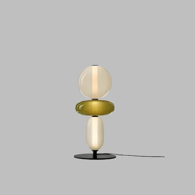 Floor lamp with colorful glass elements