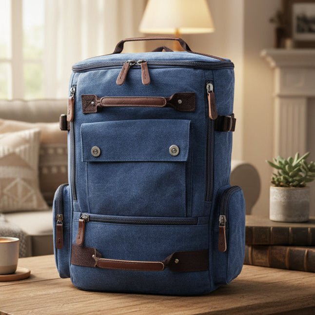 Expandable canvas backpack