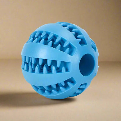 Dog ball with treat dispenser function