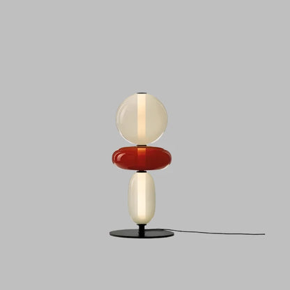 Floor lamp with colorful glass elements