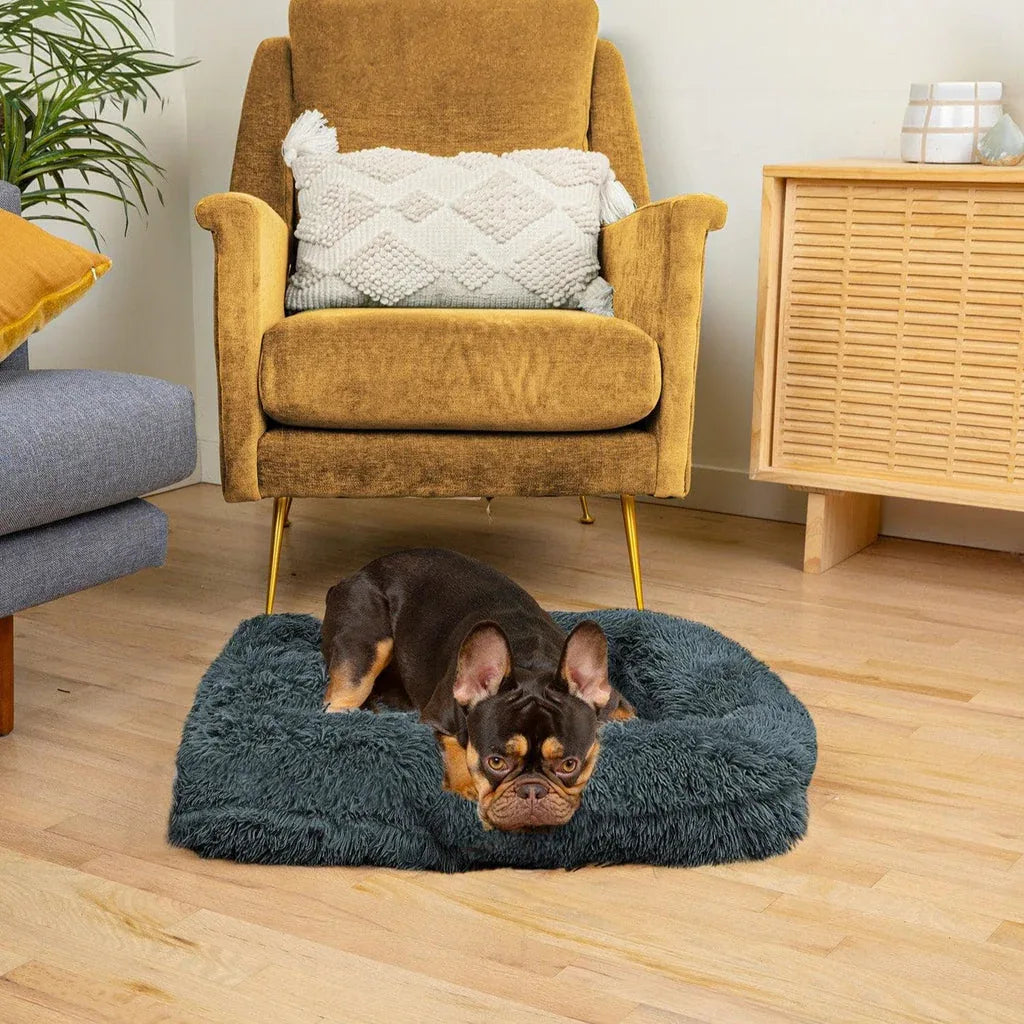 Plush dog bed